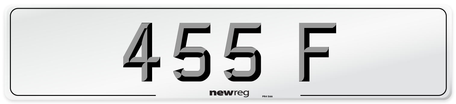 455 F Number Plate from New Reg